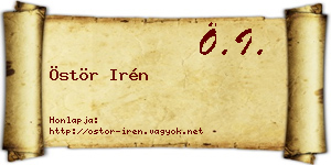 Östör Irén névjegykártya
